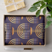 ハヌッカラッピング紙（ユダヤ教）メノラーハッピーホリデー 薄葉紙 (ギフト)