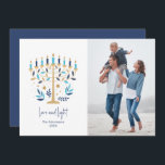 ハヌッカラブ&ライトフローラ（ユダヤ教）メノラーフォトカード シーズンカード<br><div class="desc">Hanukkah Love & Lightフローラ（ユダヤ教）メノラーフォトカード。上記のカスタム文字をカスタマイズする「フローラハヌカー（ユダヤ教）メノラーとDreidel」コレクションに追加のコーディネート項目が含まれている。</div>