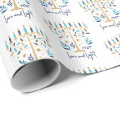 ハヌッカラブ&ライトフローラ（ユダヤ教）メノラー ラッピングペーパー (ロールコーナー)