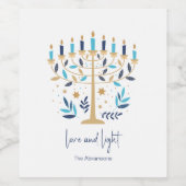 ハヌッカラブ&ライトフローラ（ユダヤ教）メノラー ワインラベル (シングルラベル)