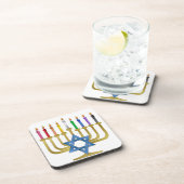 ハヌッカレインボーキャンドル金ゴールド（ユダヤ教）メノラー コースター (右側)