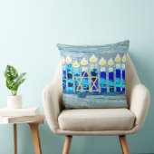 ハヌッカロウソクとデビッドの金ゴールドスター クッション (椅子)