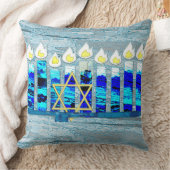 ハヌッカロウソクとデビッドの金ゴールドスター クッション (ブランケット)