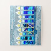 ハヌッカロウソクとデビッドの金ゴールドスター ジグソーパズル (縦)