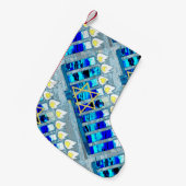 ハヌッカロウソクとデビッドの金ゴールドスター スモールクリスマスストッキング (正面 (吊り時))