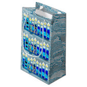 ハヌッカロウソクとデビッドの金ゴールドスター スモールペーパーバッグ (裏面アングル)