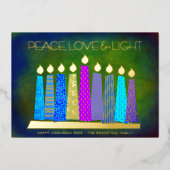 ハヌッカロウソク平和ラブライトグリーン実在金ゴールド 箔シーズンカード (正面)