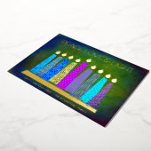 ハヌッカロウソク平和ラブライトグリーン実在金ゴールド 箔シーズンカード (回転した状態)