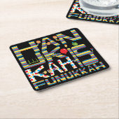 ハヌッカワはフヌッカ スクエアペーパーコースター (アングル)