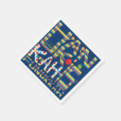 ハヌッカワイフヌッカストライプー スタンダードカクテルナプキン (角)