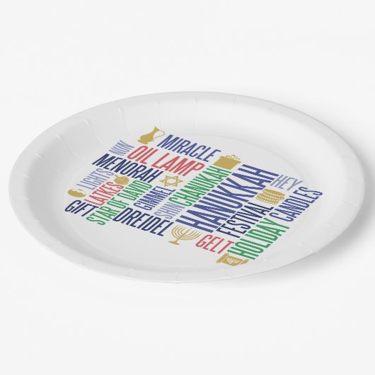 ハヌッカワーズホリデイ紙プレート ペーパープレート (アングル)