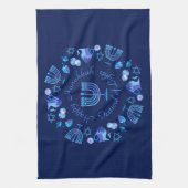 ハヌッキーハッピーハヌッカユダヤ人ホリデイ(ユダヤ教)メノラー キッチンタオル (縦)