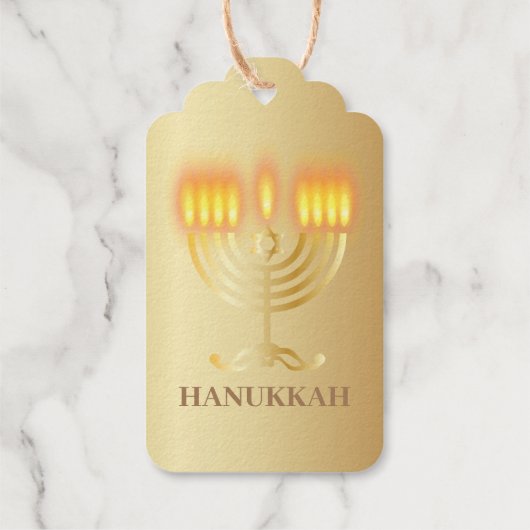 ハヌッキーハッピーハヌッカユダヤ人ホリデイ(ユダヤ教)メノラー ギフトタグ (裏面)