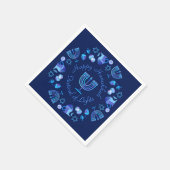 ハヌッキーハッピーハヌッカユダヤ人ホリデイ(ユダヤ教)メノラー スタンダードカクテルナプキン (角)