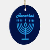 ハヌッキーハッピーハヌッカユダヤ人ホリデイ（ユダヤ教）メノラー セラミックオーナメント (右)