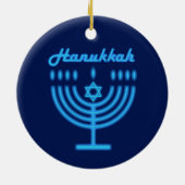 ハヌッキーハッピーハヌッカユダヤ人ホリデイ(ユダヤ教)メノラー セラミックオーナメント (裏面)
