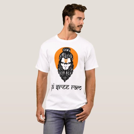 ハヌマンジャイシュリーラム Tシャツ (正面フル)