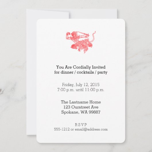 ハヌマンヴィンテージブックイラストレーション 招待状 (正面)