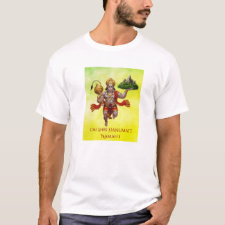 ハヌマン飛んでいるロード山 Tシャツ