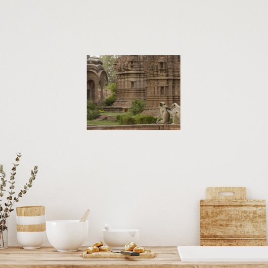 ハヌマン・ラングールまたは黒い顔、共通または灰色 ポスター (キッチン)