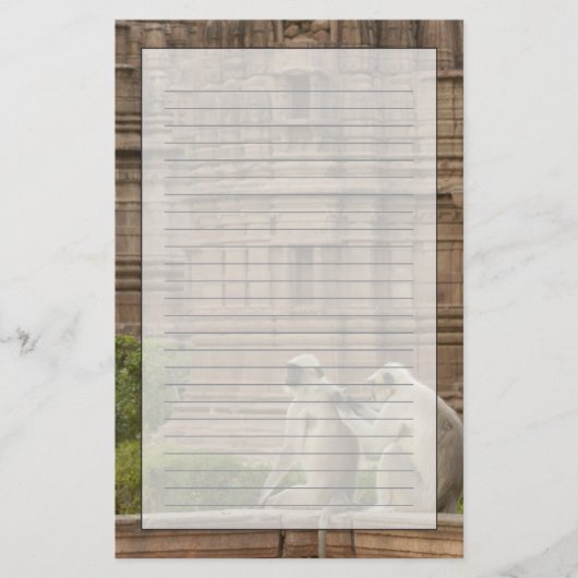 ハヌマン・ラングールまたは黒い顔、共通または灰色 便箋 (正面)