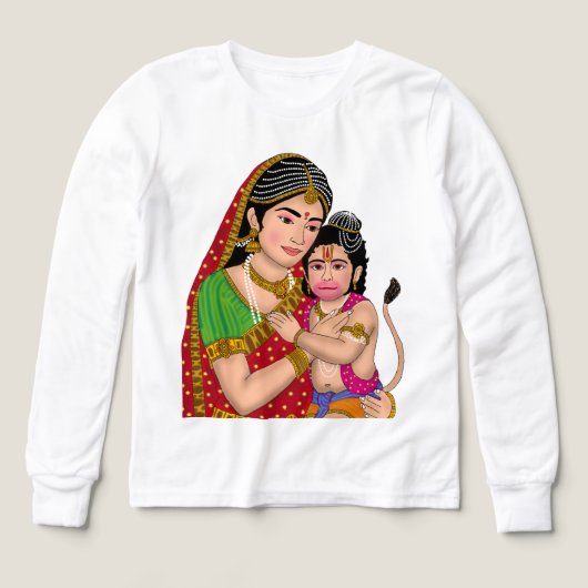 ハヌマーン＆アンジャナ・マタ Tシャツ (デザイン正面)