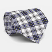 ハネイタータンチェック格子青ブラックパターン ネクタイ (ロール)