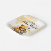 ハネコブと茶色の蜂蜜テディベア赤ちゃんシャワー ペーパープレート (傾斜あり)