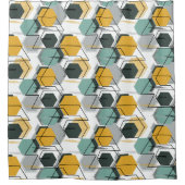 ハネコブ。抽象芸術幾何学的パターン1.1 シャワーカーテン (正面)