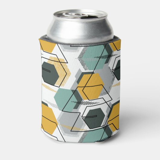 ハネコブ。抽象芸術幾何学的パターン1.1 缶クーラー (缶裏面)
