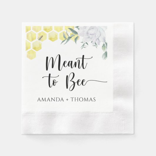 ハネコブ – 蜂を意図した 縁ありカクテルナプキン (正面)