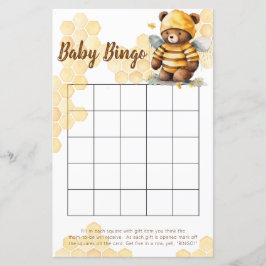 ハネコームと茶色の蜂蜜テディベアのビンゴゲーム