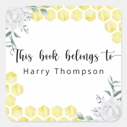 ハネコーム – この本は次のものだ スクエアシール (正面)