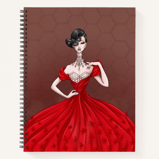 ハネコーム（赤/黄色）スパイラルノートブック ノートブック (正面)