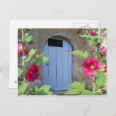 ハネスクルのある古い青いドア ポストカード (正面/裏面)