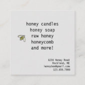 ハネビイエローワイルドフラワーソープキャンドルハニカム スクエア名刺 (裏面)