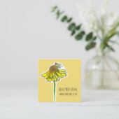 ハネビイエローワイルドフラワーソープキャンドルハニカム スクエア名刺 (スタンド正面)