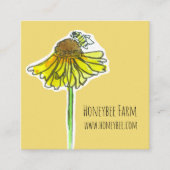 ハネビイエローワイルドフラワーソープキャンドルハニカム スクエア名刺 (正面)