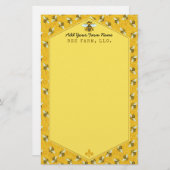 ハネビハニカムのまわりにファームアピラカスタムー 便箋 (正面/裏面)