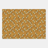 ハネビハニカムミツバチ養蜂場パターン ラッピングペーパーシート (正面3)