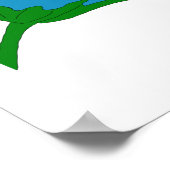 ハネビブルーフラワーイラストレーション ポスター (角)