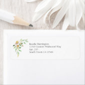 ハネビーかわいらしデイジー水彩フローラ ラベル (インサイチュ)