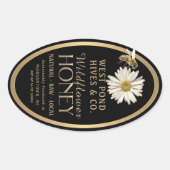 ハネビーとデイジー16オズクイーンラインジャールブラックハニー 楕円形シール (正面)