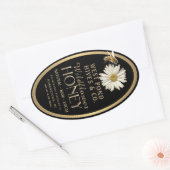 ハネビーとデイジー16オズクイーンラインジャールブラックハニー 楕円形シール (封筒)