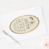 ハネビーとデイジー16オズクイーンラインジャール金ゴールドハニー 楕円形シール (封筒)