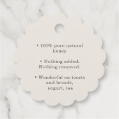ハネビーとブラックホタテのクリーム状ハチミツラベル フェイバータグ (裏面)