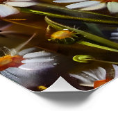 ハネビーのまわりにワイルドフラワーオイルペインティングアート ポスター (コーナー)