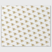 ハネビーのフライト模様をホワイトラッピング紙 ラッピングペーパー (フラット)