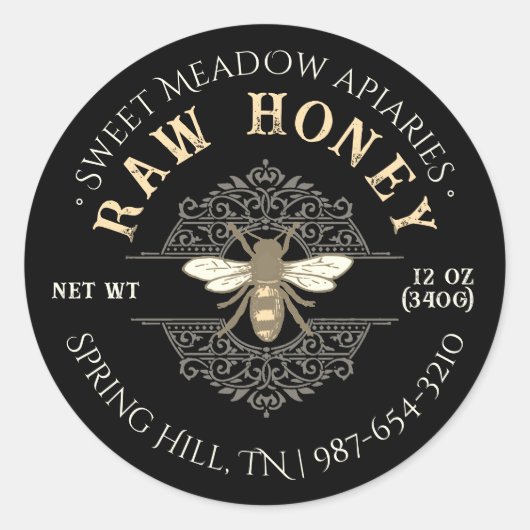 ハネビーエレガントオンフフランスのラリーハニーブラック ラウンドシール (正面)