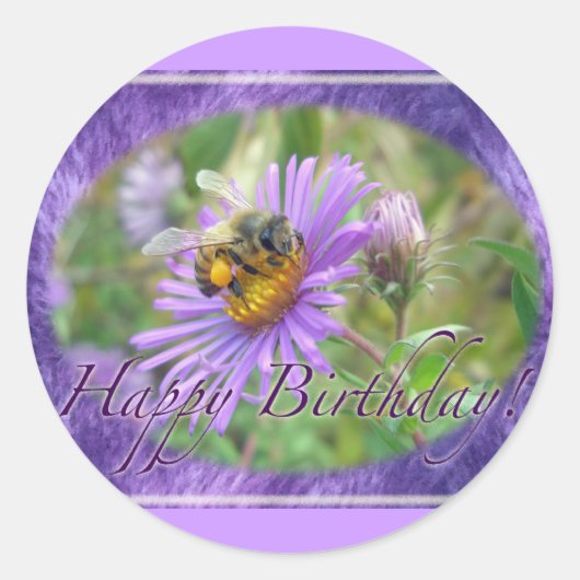 ハネビーオンアスター誕生日コーディネート用品 ラウンドシール (正面)